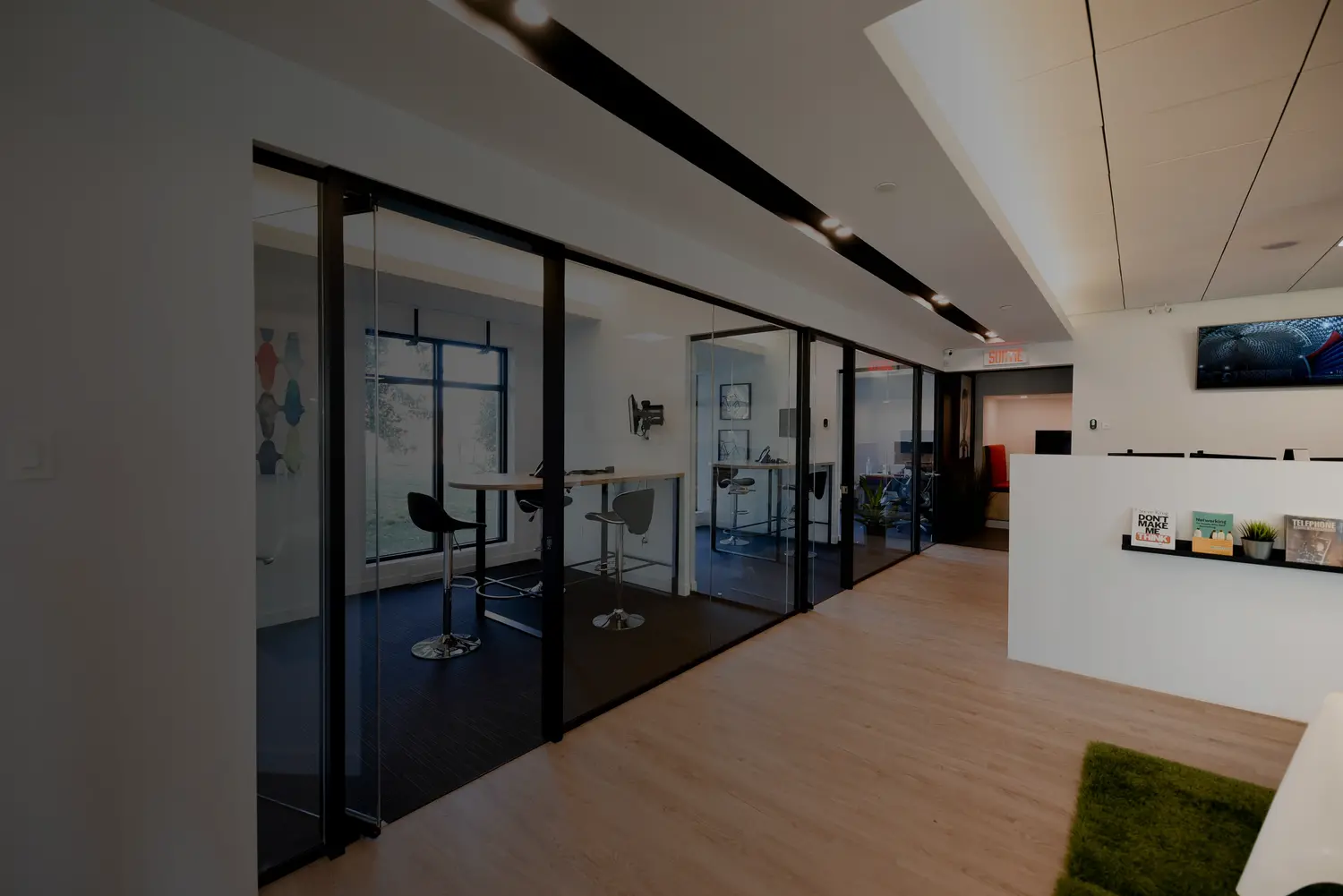 Professional dedicated workspace with ergonomic furniture, plants, and personalized office setup